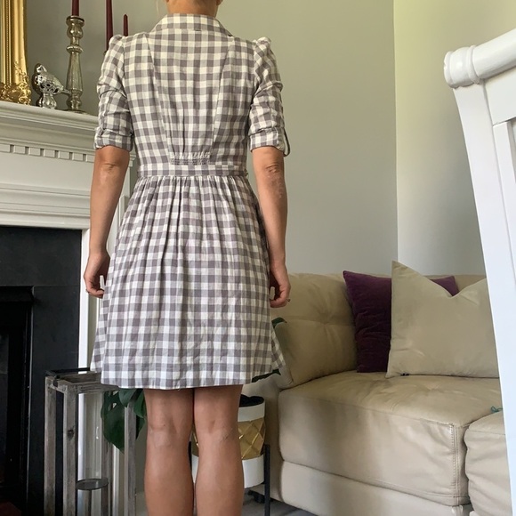 Ark & Co. Plaid‎ Shirt Dress tie waist midi classic - Picture 7 of 11